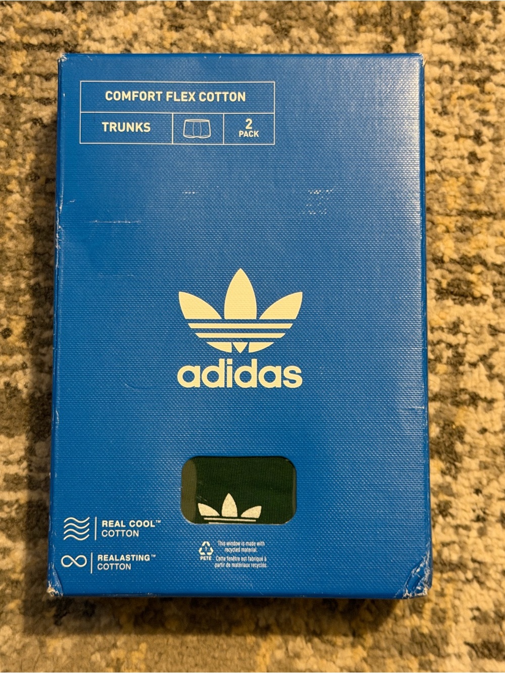 adidas Comfort Flex Cotton Men's Trunks 2-Pack BLACK XL Stretch Quick Dry